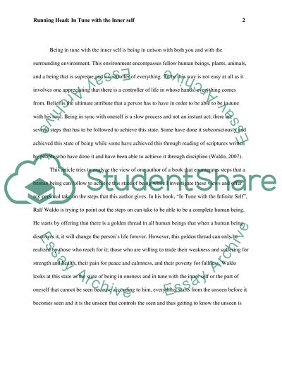 In Tune with the Inner Self