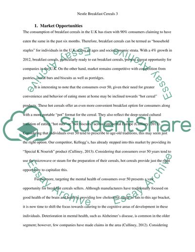 Market Opportunities Nestle Breakfast Cereals