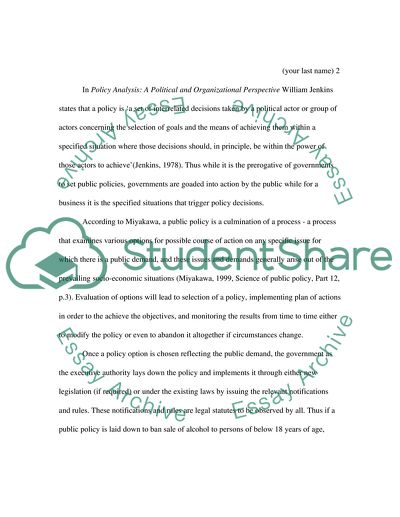 Public Policy and Changing Business Environments