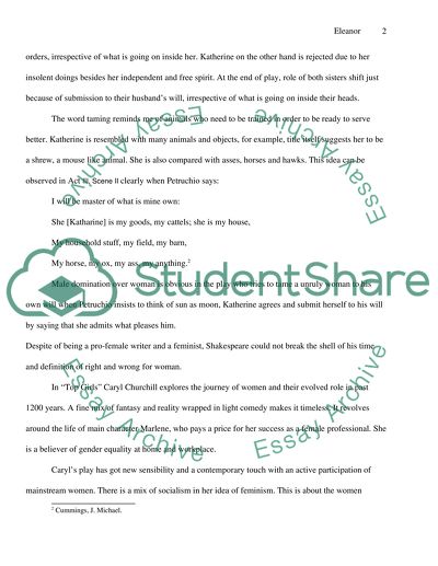 Compare the role of women in Caroyl Churchills top girls and Shakespeares taming of the shrew