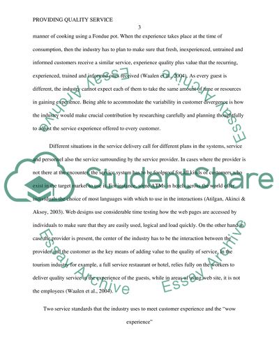 Providing Quality Service