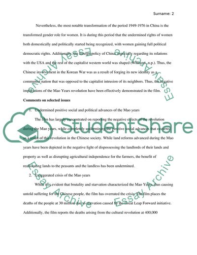 Analysis of Film - China: A Century of Revolution - The Mao Years, 1949-1976