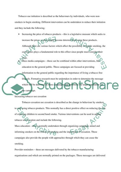 Lessening Secondhand Smoke on Children