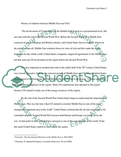 US-Middle East Relations and 9-11