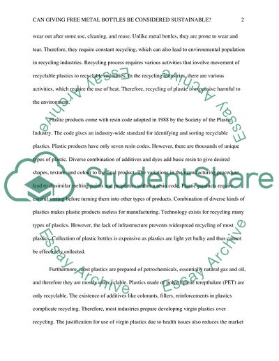 Comparison of Metal and Plastic Bottles