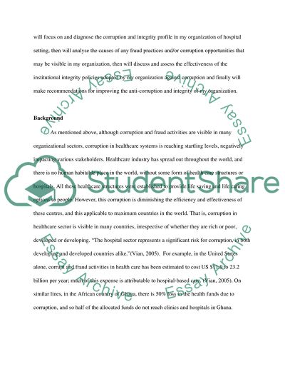 Anti-corruption and Integrity at a Hospital