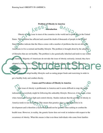 Problem of obesity in America