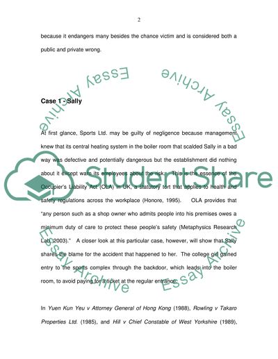 Liability of Employers and Occupiers