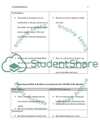 Analysis of Schizophrenia Case and Treatment Plan