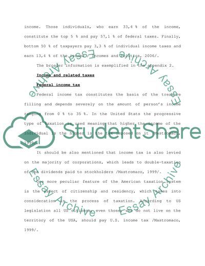 The Current Federal Tax Policy