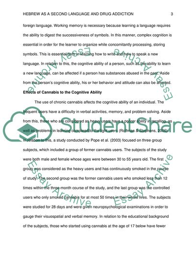 Hebrew as a Second Language and Drug Addiction