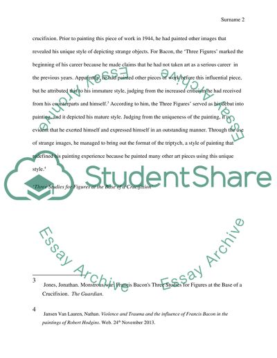 Significant Aspect in the Painting Three Studies for Figures at the Base of a Crucifixion (1944)