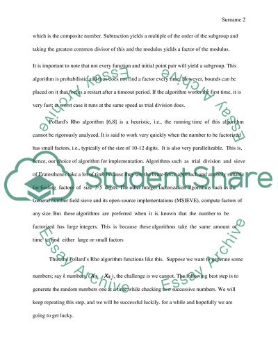 Pollard Rho Algorithm