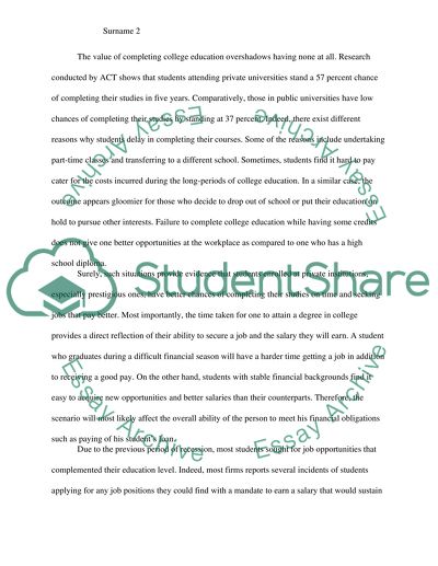 Debate on the Value of o College Degree