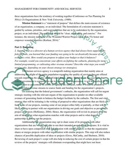 Management for Community and Social Services