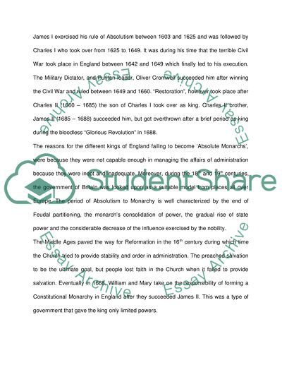 From absolutism to monarchy