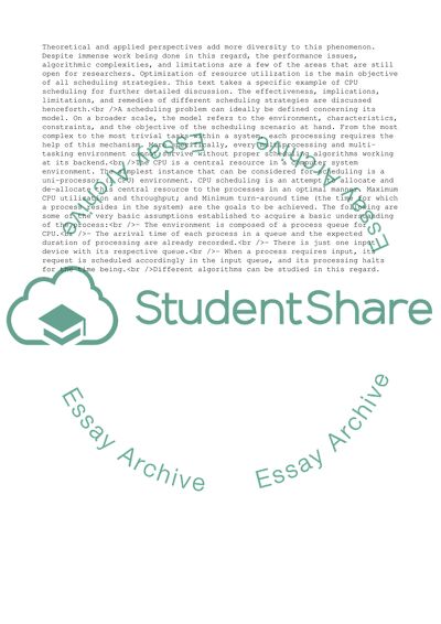 Scheduling: Problems, Models and Solution Methods