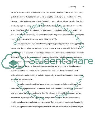 Forensic Psychiatry: Stalking