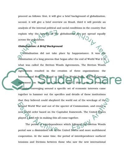 Globalisation is Not Always a Solution to Poverty And Inequality