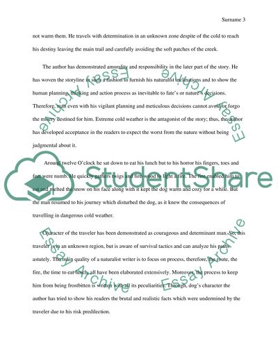 Anaylize the Development of a story- To Build a Fire, by Jack London