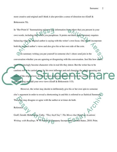 Summary and response