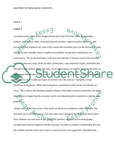 Mastery of Research Concepts