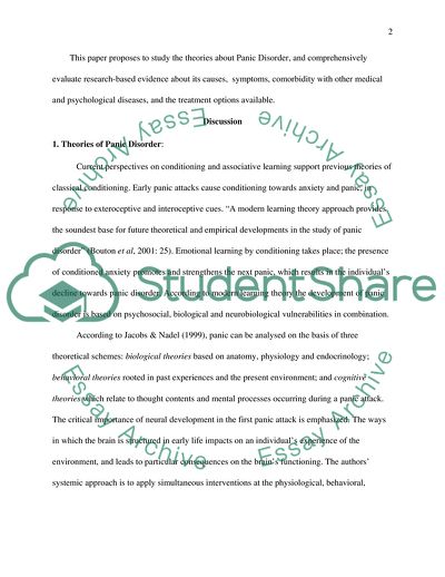 A Psychological Anxiety Disease Panic Disorder