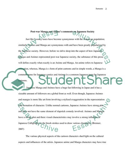 Post-War Manga and Animes Comments on Japanese Society