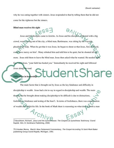 Discipleship in Mark