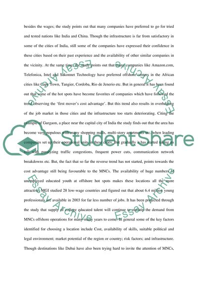 Offshore Jobs and McKinsey Global Institute