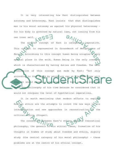 Ethics of Dignity and Freedom by Kant