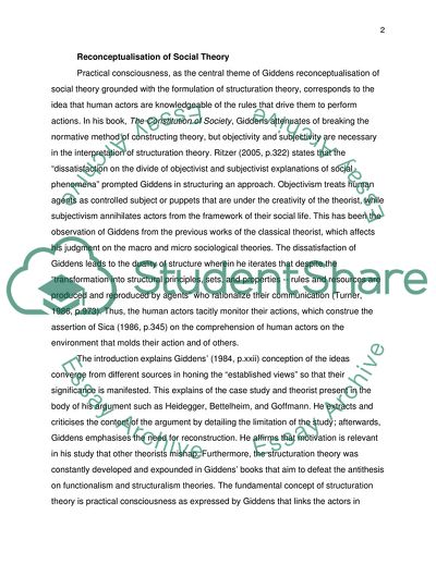 The Practical Consciousness as the Constitution of Society