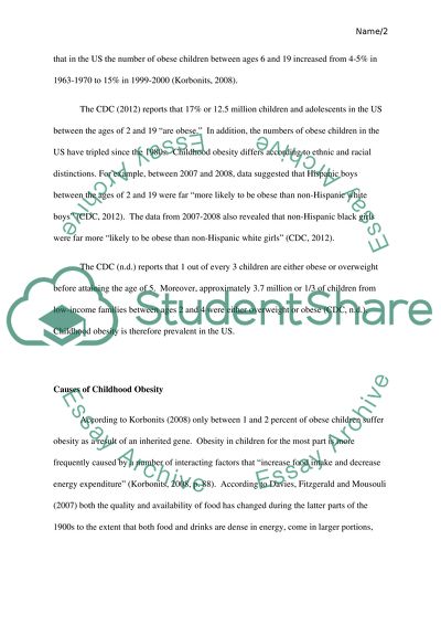 Childhood Obesity Problem