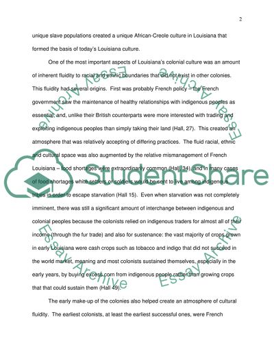 The Colonial History of Culture among African Peoples in Louisiana