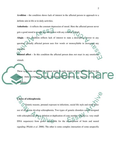 Characteristics and Treatment of Schizophrenia
