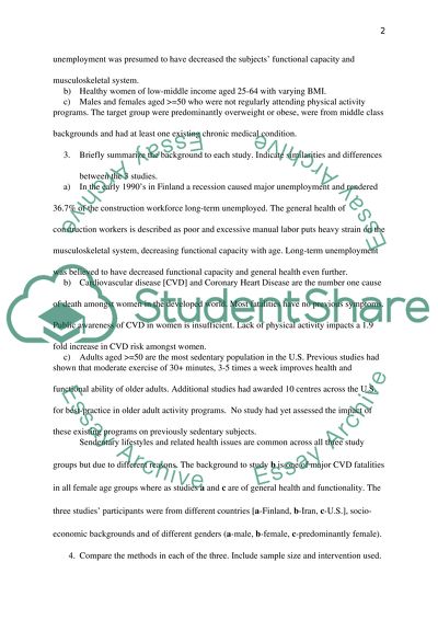 Effects of Physical Activity Programs