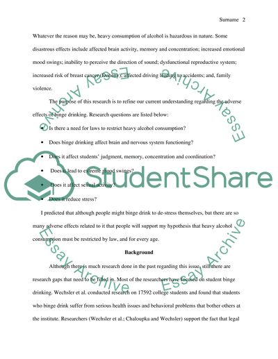 Restriction of alcohol