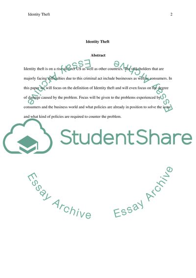 Identity Theft and How It Has Affected Societys Way of Life