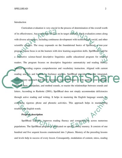 The Effectiveness of SpellRead