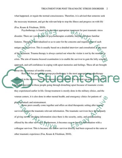 Treatment for Post Traumatic Stress Disorder