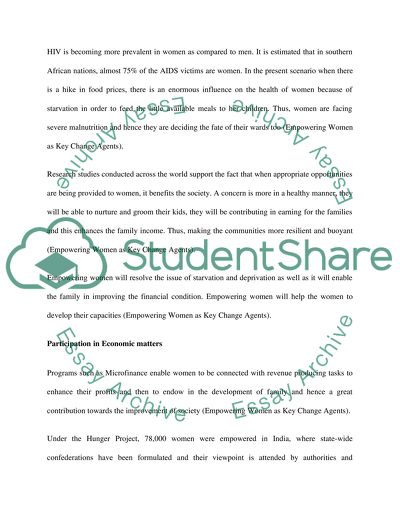 Empowering Women in Developing Countries