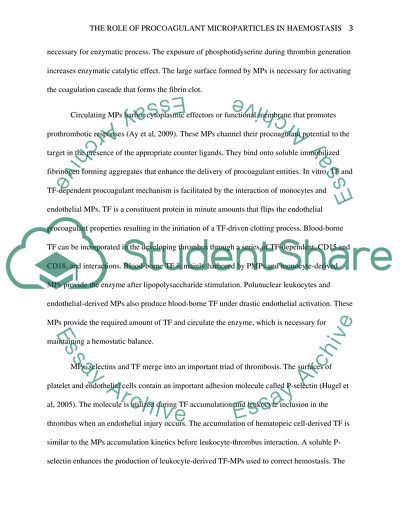 The role of procoagulant microparticles in haemostasis