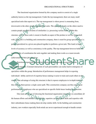 Questions for Organizational Structure