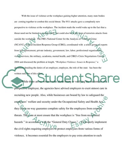 Is Violence in the Workplace Increasing