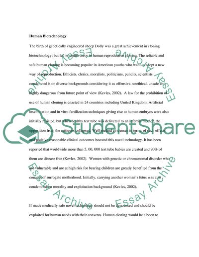 essay topics about biotechnology