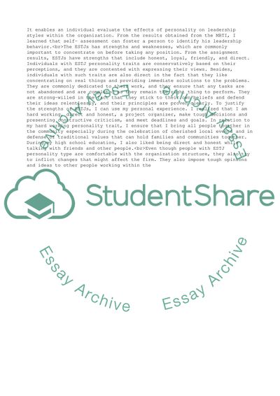 Personal reflection paper example
