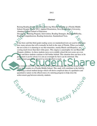 Raising reading scores of lower achieving minority students at a Florida Middle School