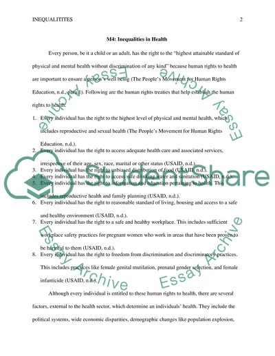M4: Inequalities in Health