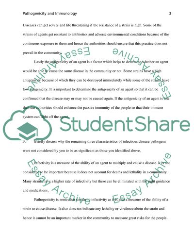 Pathogencity and Immuneology; Host resistence and the immune response