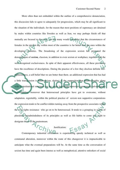 Sexism in Workplacements in Services Sector